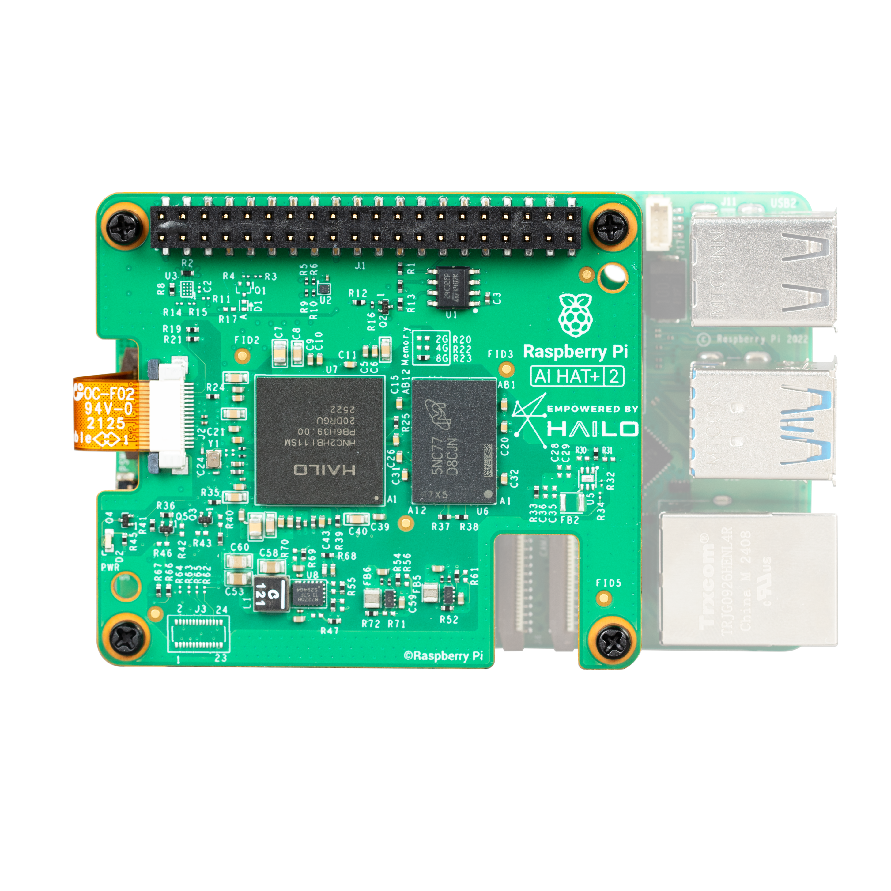 Raspberry Pi AI HAT+ 2 – Hailo‑10H KI-Beschleuniger 8 GB RAM