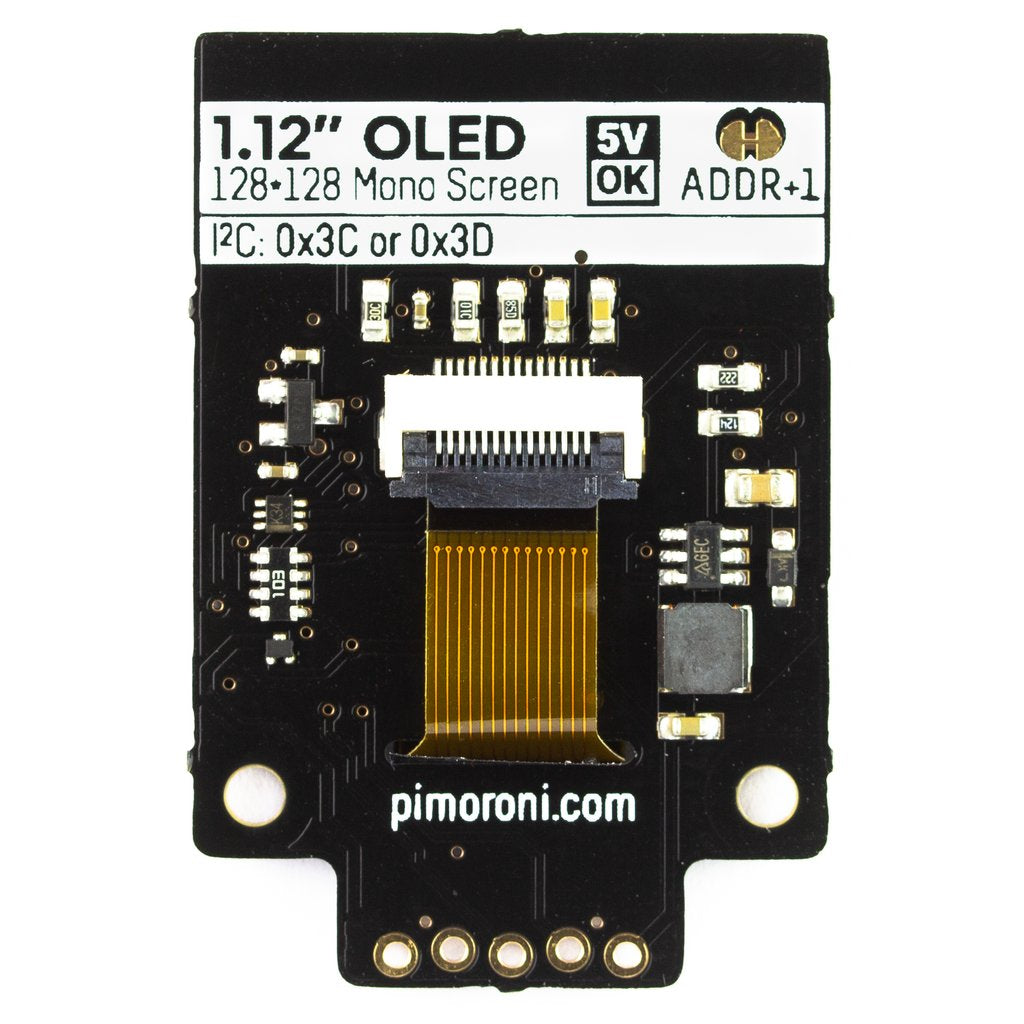 1.12" Mono OLED (128x128, white/black) Breakout – I2C