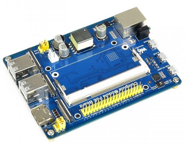 Waveshare 16664 - Compute Module IO Board with PoE Feature, for Raspberry Pi CM3 / CM3L / CM3+ / CM3+L