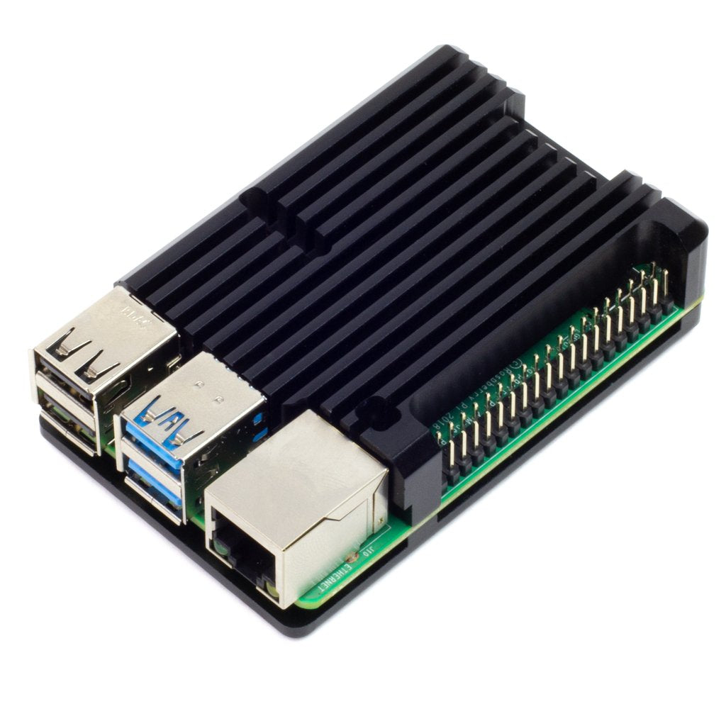 Aluminium Kühlkörper Gehäuse für Raspberry Pi 4 – Schwarz