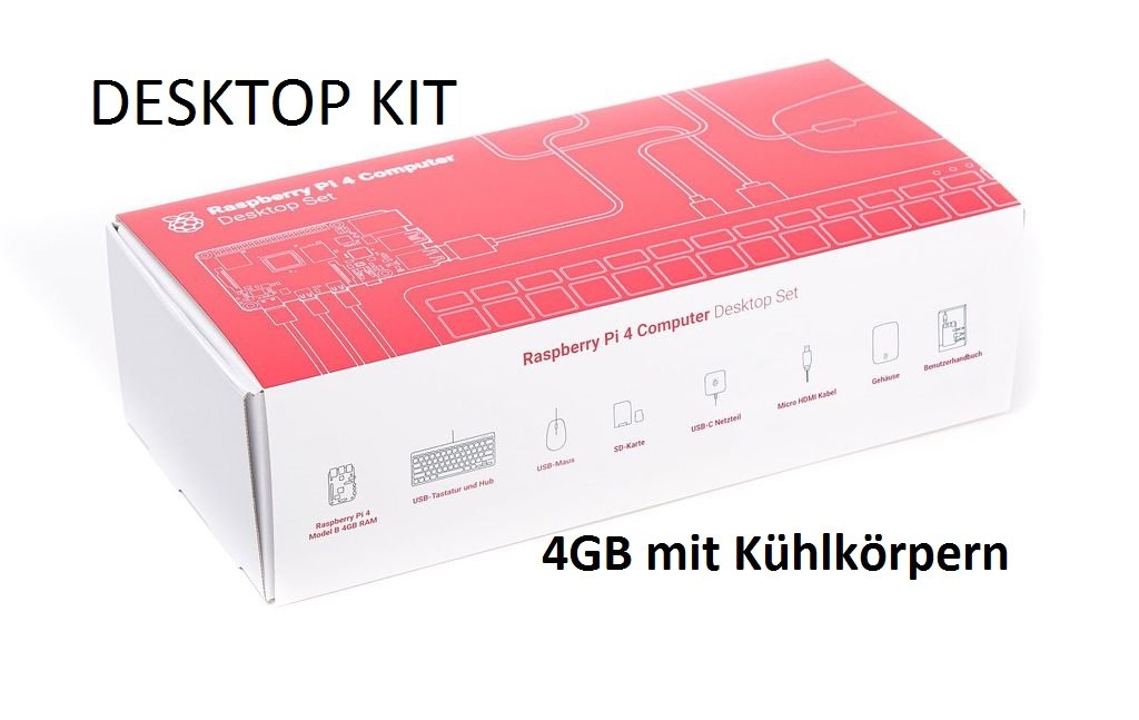 Offizielles Raspberry Pi 4 Desktop Kit DE - verschiedene Varianten
