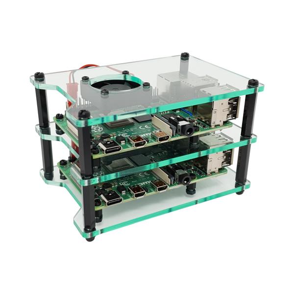 Cluster Case for Raspberry Pi with Fans (Cluster Gehäuse für Raspberry Pi mit Lüftern)
