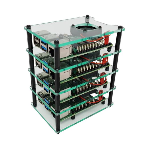 Cluster Case for Raspberry Pi with Fans (Cluster Gehäuse für Raspberry Pi mit Lüftern)