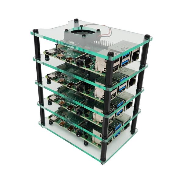Cluster Case for Raspberry Pi with Fans (Cluster Gehäuse für Raspberry Pi mit Lüftern)