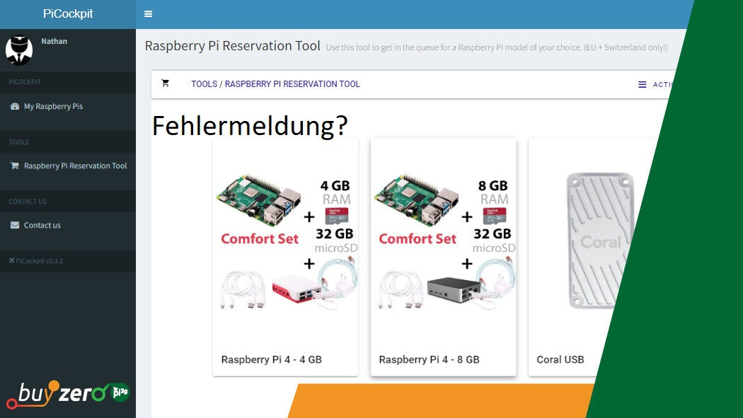 Gründe für Fehler beim Reservierungstool