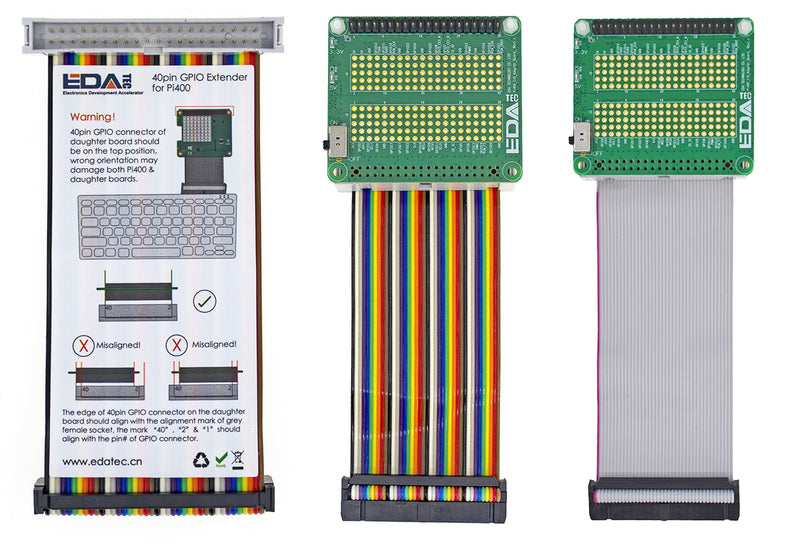 40pin I/O Protector for Pi400, Rainbow Cable