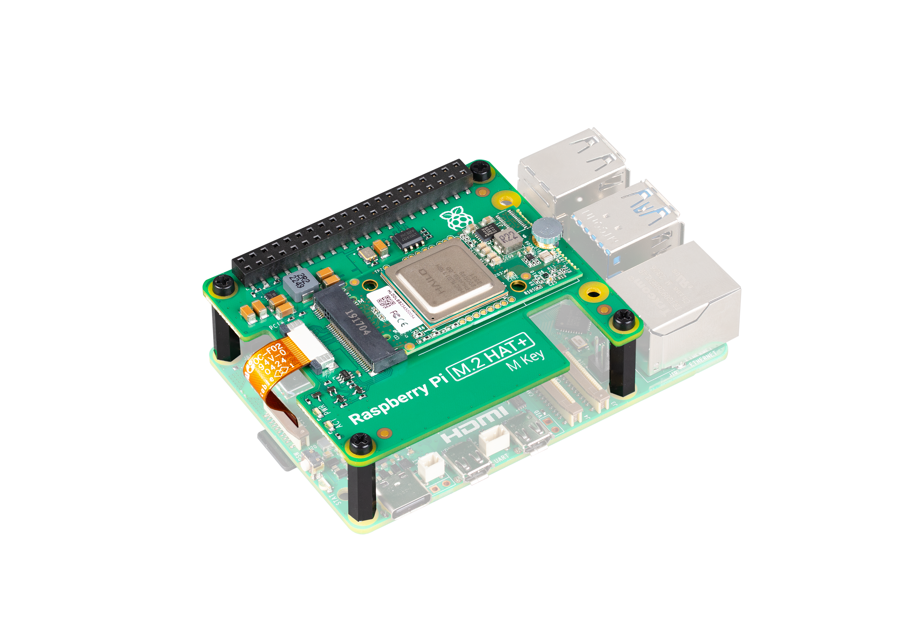 Raspberry Pi AI Kit (mit Hailo-8L B+M, 13 TOPS)