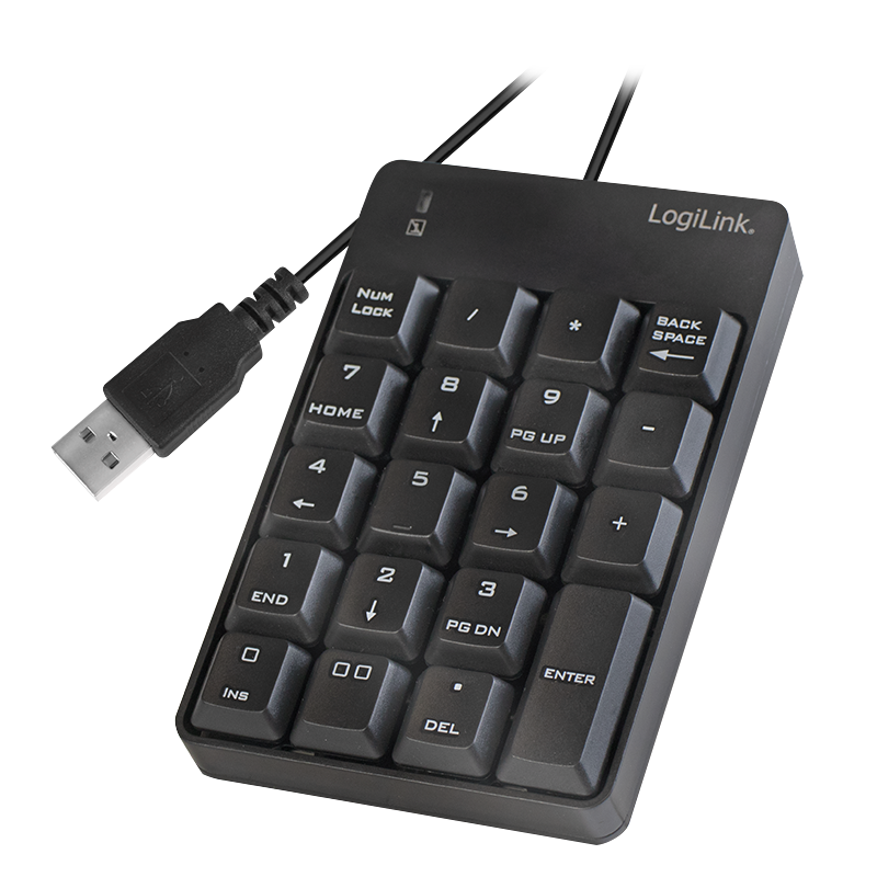 Keypad, USB wired, 19 Keys, black (LogiLink)