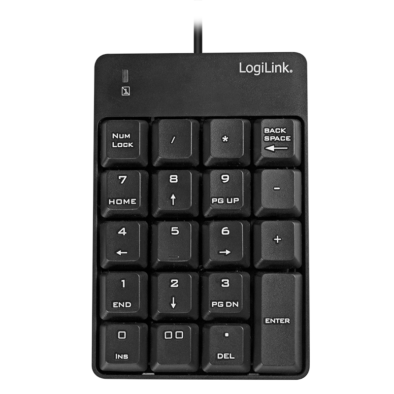 Keypad, USB wired, 19 Keys, black (LogiLink)