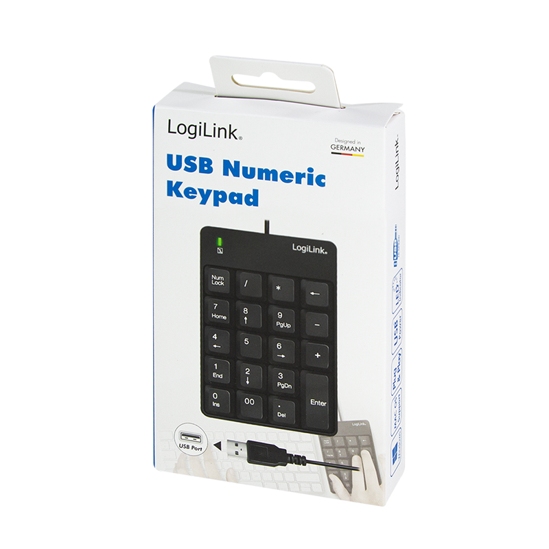 Keypad, USB wired, 19 Keys, black (LogiLink)