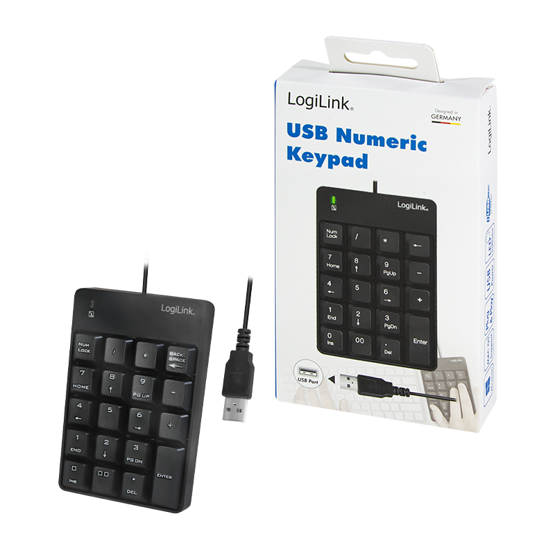 Keypad, USB wired, 19 Keys, black (LogiLink)