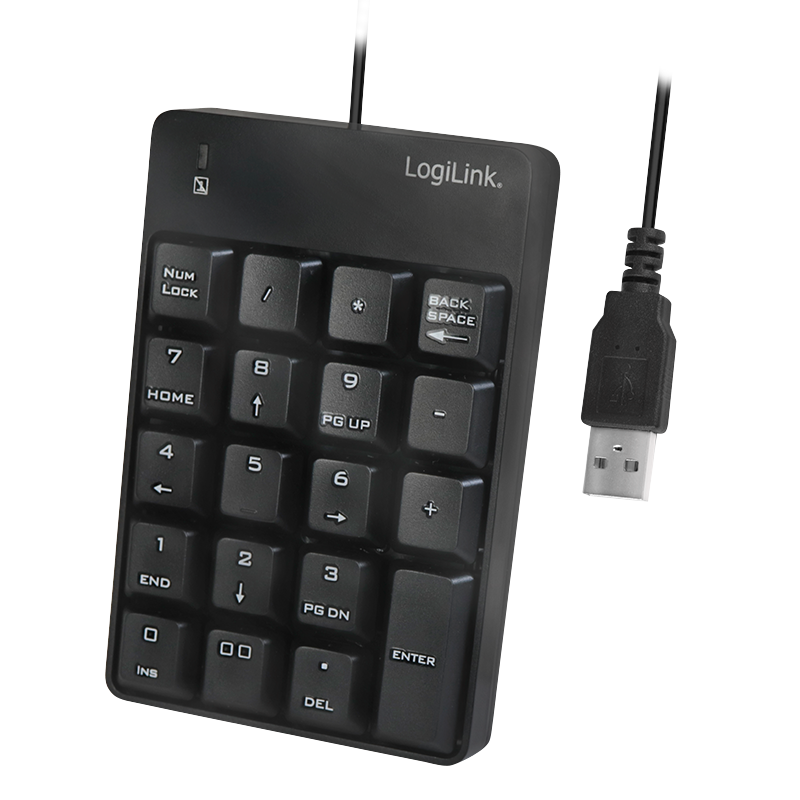 Keypad, USB wired, 19 Keys, black (LogiLink)