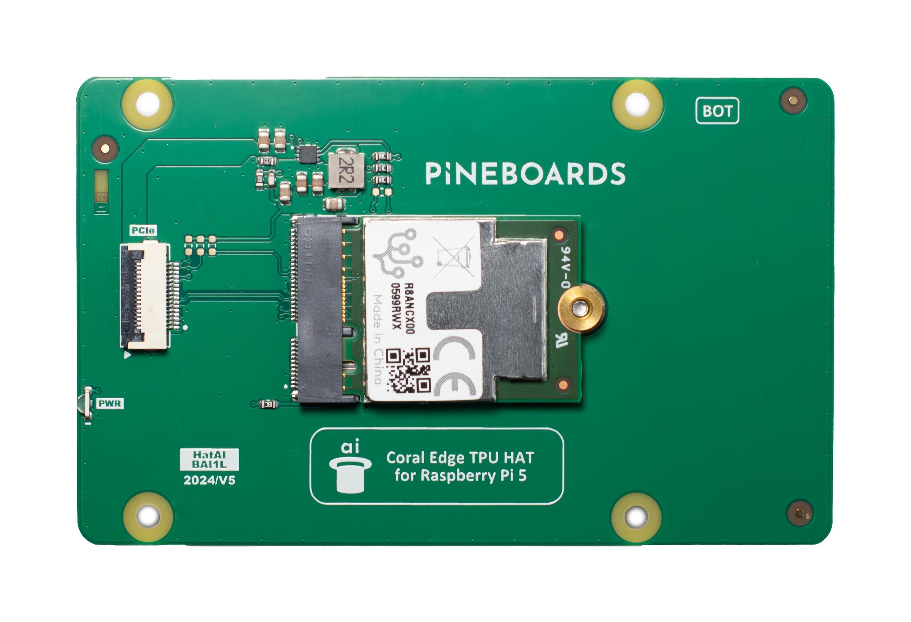 Pineboards Hat AI! Coral TPU Bundle für Raspberry Pi 5