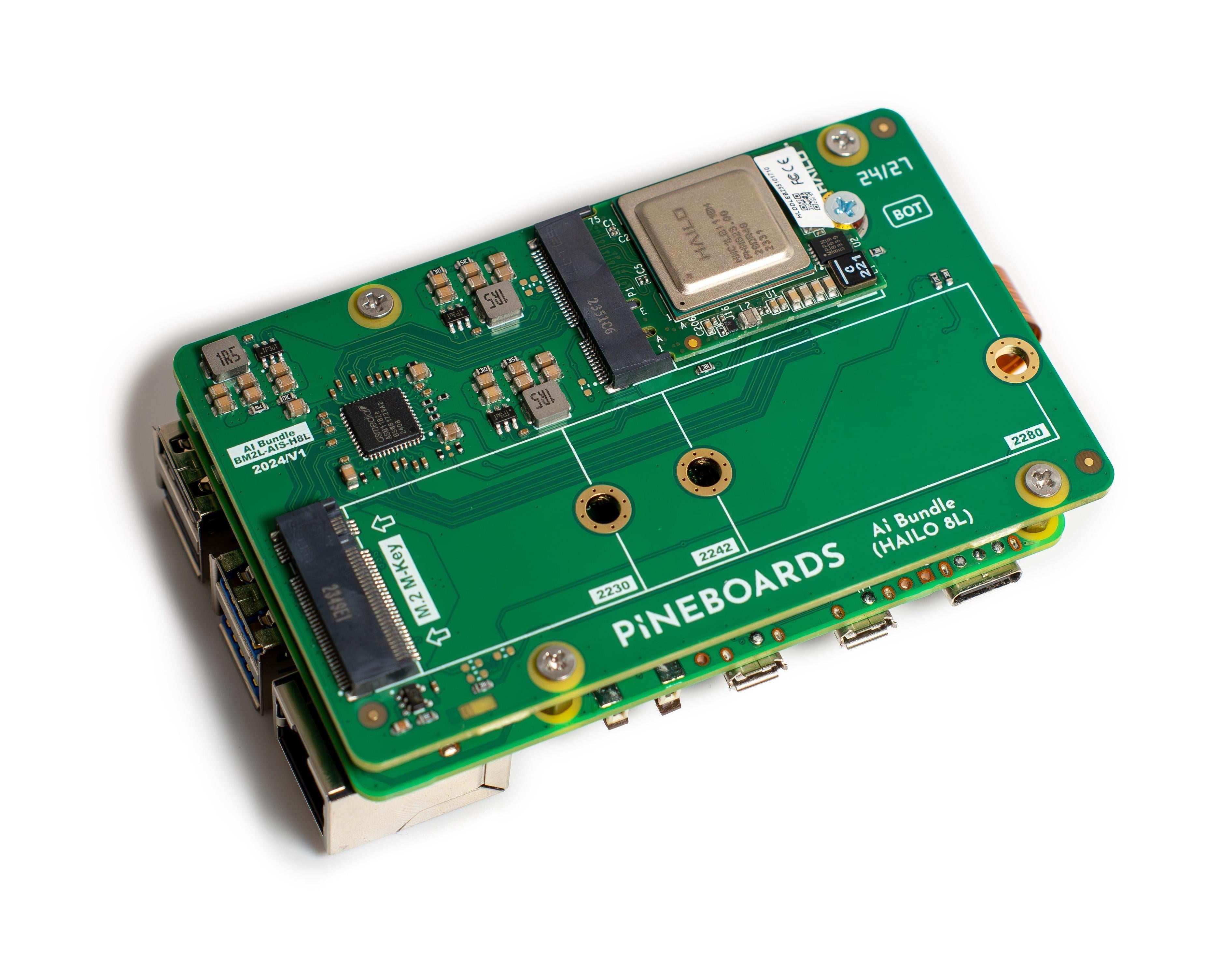 Pineboards Ai Bundle (Hailo 8L + NVMe 2280) für Raspberry Pi 5