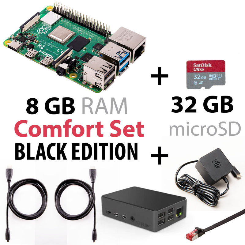 Raspberry Pi 4 / 8 GB Comfort Set Black Edition