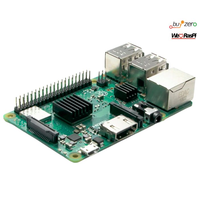 Raspberry Pi 3 B+ mit montierten Kühlkörpern