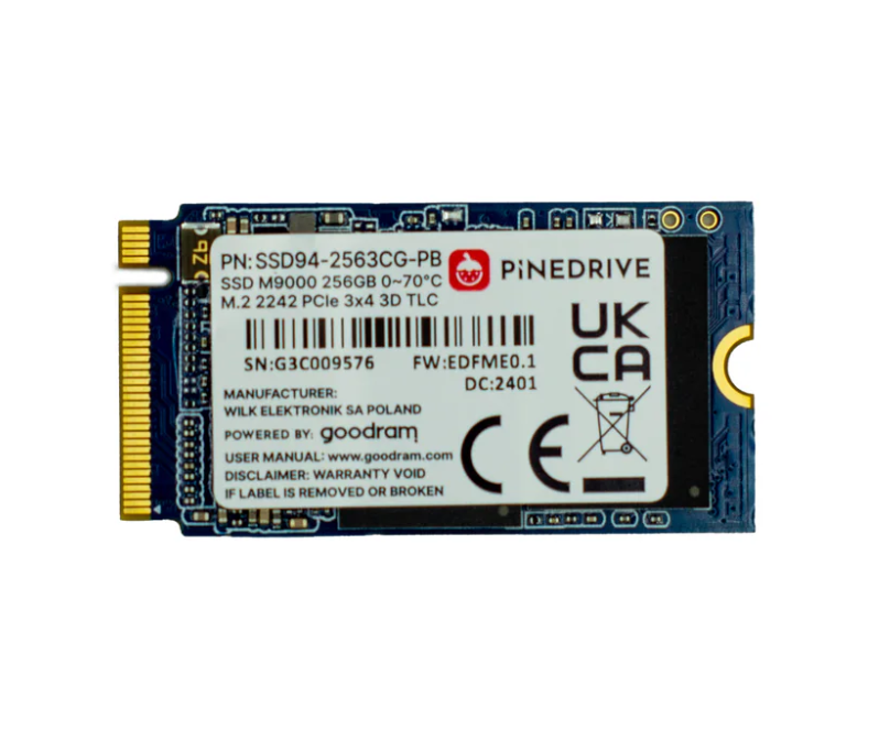 Pineboards Pinedrive NVMe SSD 256GB (2242)