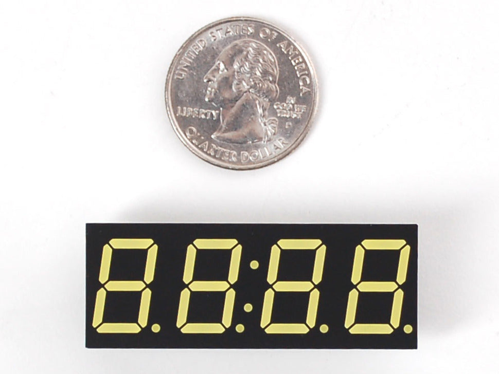 White 7-segment clock display - 0.56" digit height