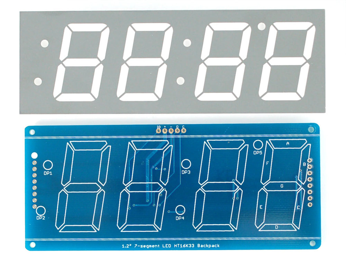 Adafruit 1.2" 4-Digit 7-Segment Display w/I2C Backpack - Red