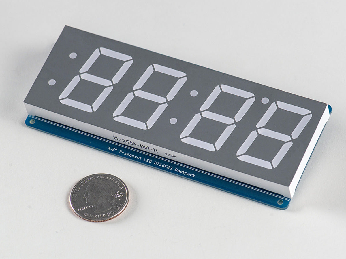 Adafruit 1.2" 4-Digit 7-Segment Display w/I2C Backpack - Red