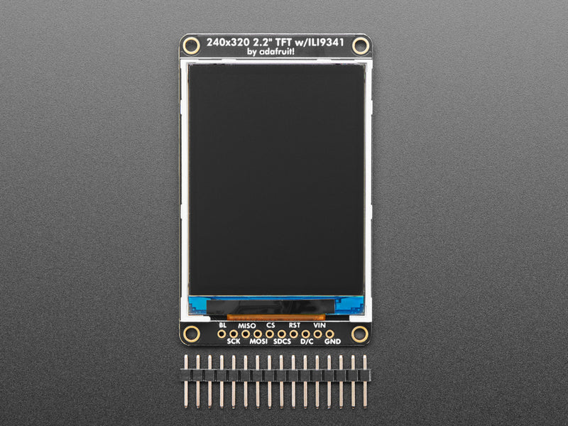 2.2" 18-bit color TFT LCD display with microSD card breakout - EYESPI Connector