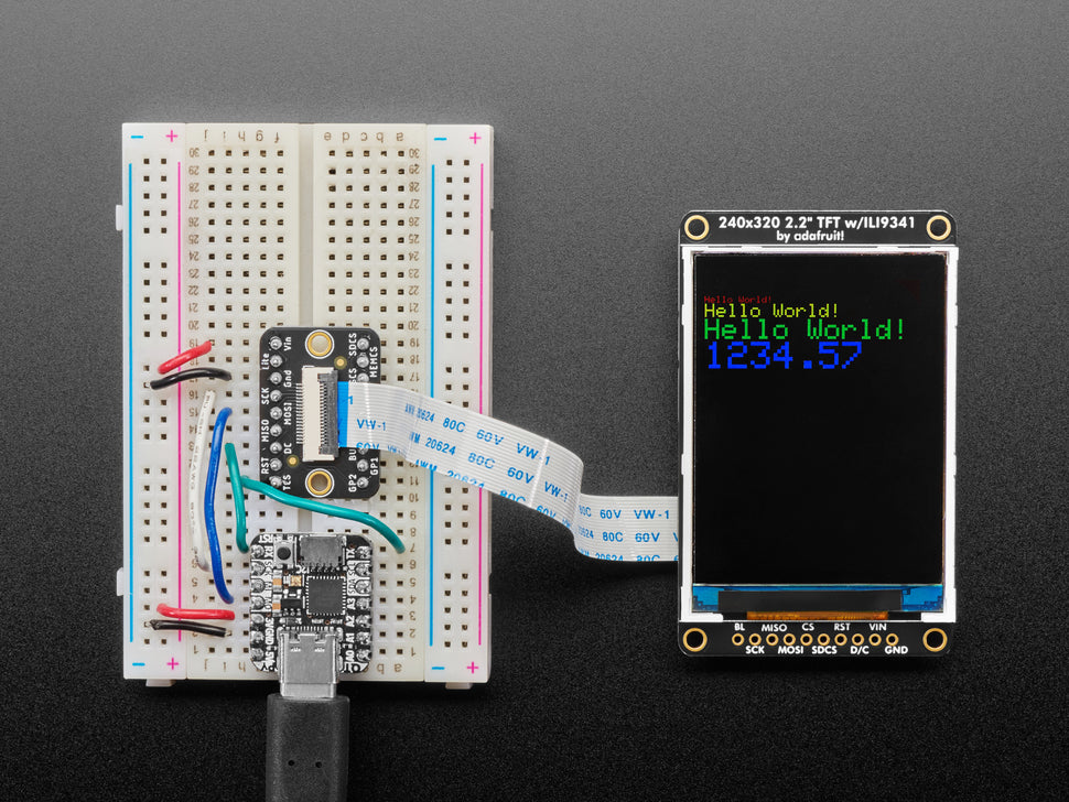 2.2" 18-bit color TFT LCD display with microSD card breakout - EYESPI Connector