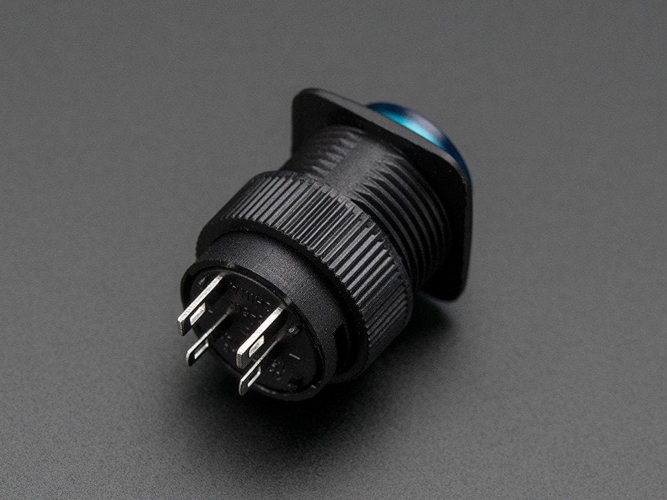 16mm Illuminated Pushbutton - Blue Latching On/Off Switch