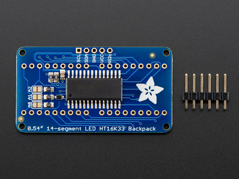 Quad Alphanumeric Display - 0.54" Digits w/ I2C Backpack