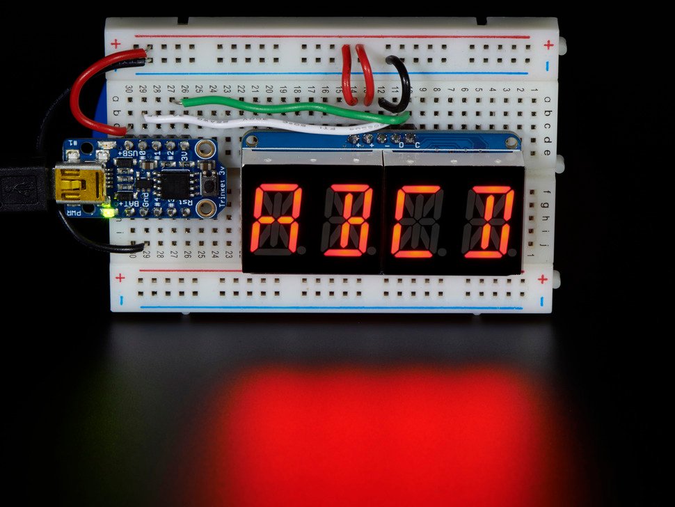 Quad Alphanumeric Display - 0.54" Digits w/ I2C Backpack