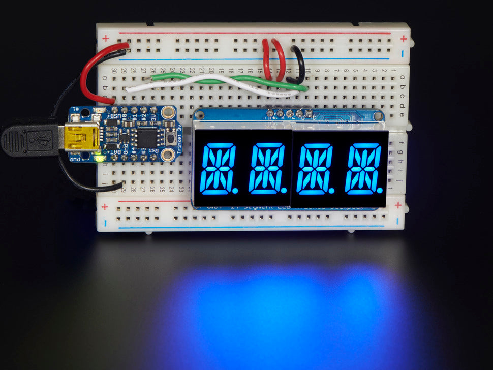 Quad Alphanumeric Display - 0.54" Digits w/ I2C Backpack