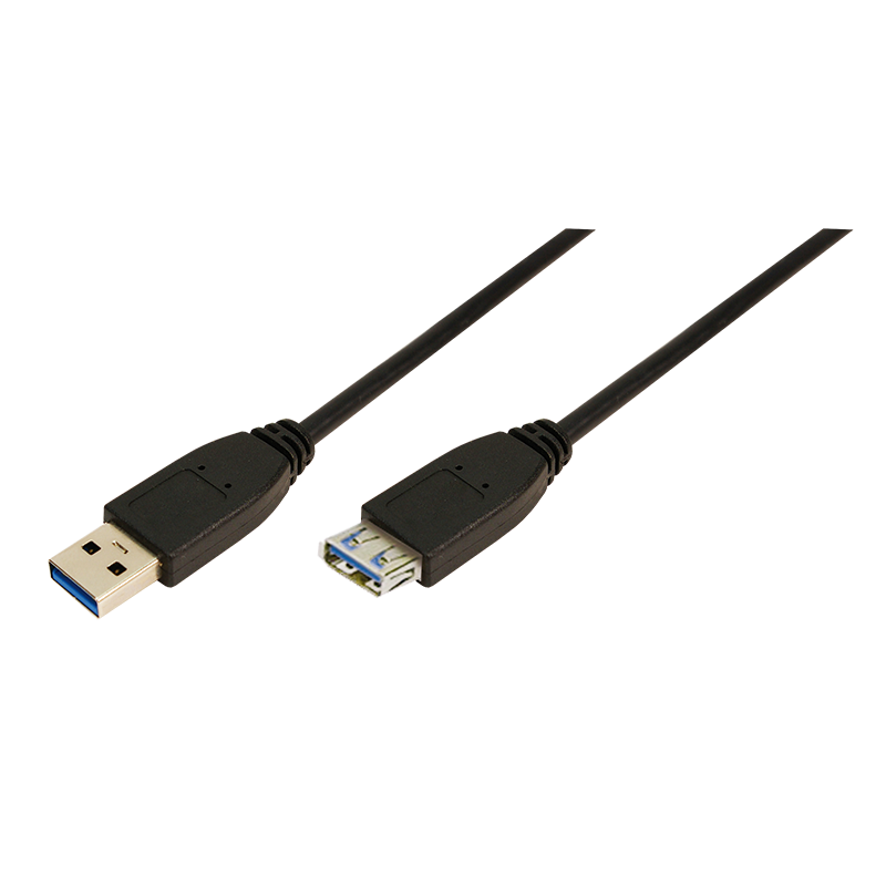 Verlängerungskabel USB 3.0 Typ-A auf Typ-A, schwarz, 1m (LogiLink)