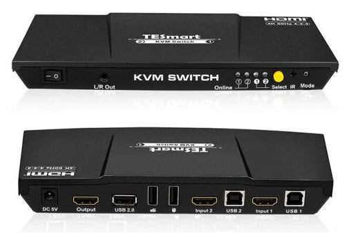 TESmart HKS0201A2U, 2 Port HDMI KVM Switch, 4K 60 Hz