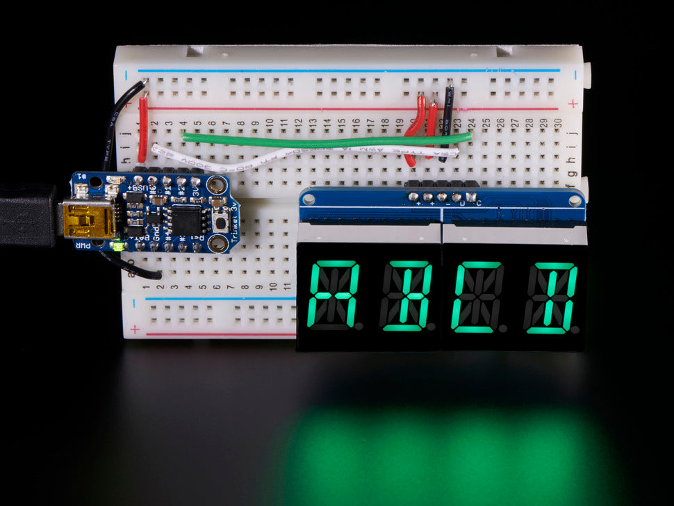 Quad Alphanumeric Display - 0.54" Digits w/ I2C Backpack