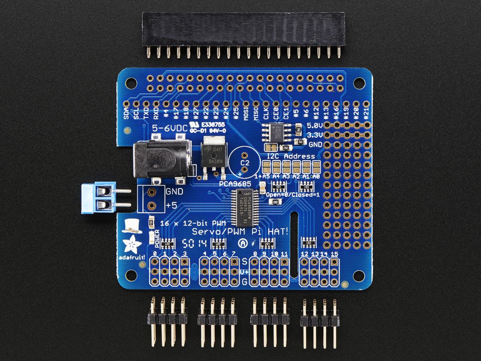 16-Channel PWM / Servo HAT for Raspberry Pi - Adafruit Mini Kit