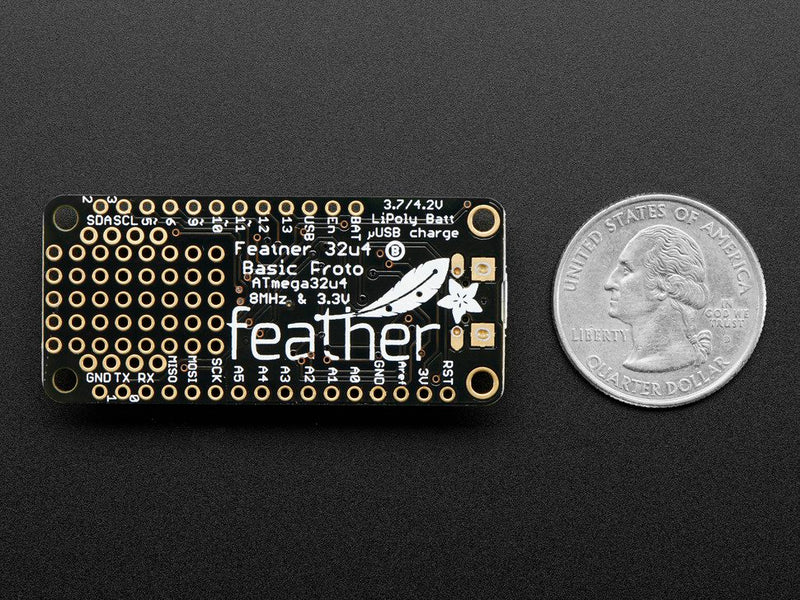 Adafruit Feather 32u4 Basic Proto - compatible with Arduino