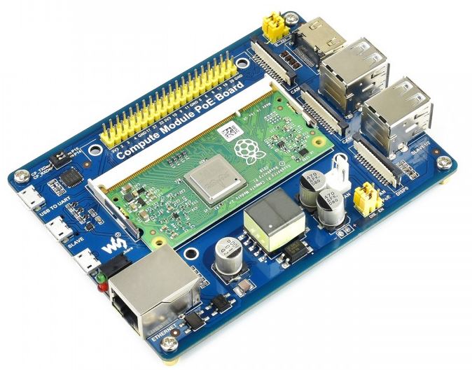 Waveshare 16664 - Compute Module IO Board with PoE Feature, for Raspberry Pi CM3 / CM3L / CM3+ / CM3+L