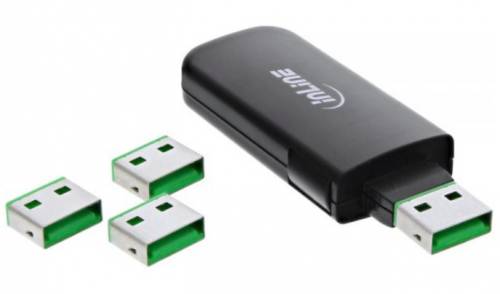 USB Portblocker, blockt bis zu 4 Ports, InLine 55723