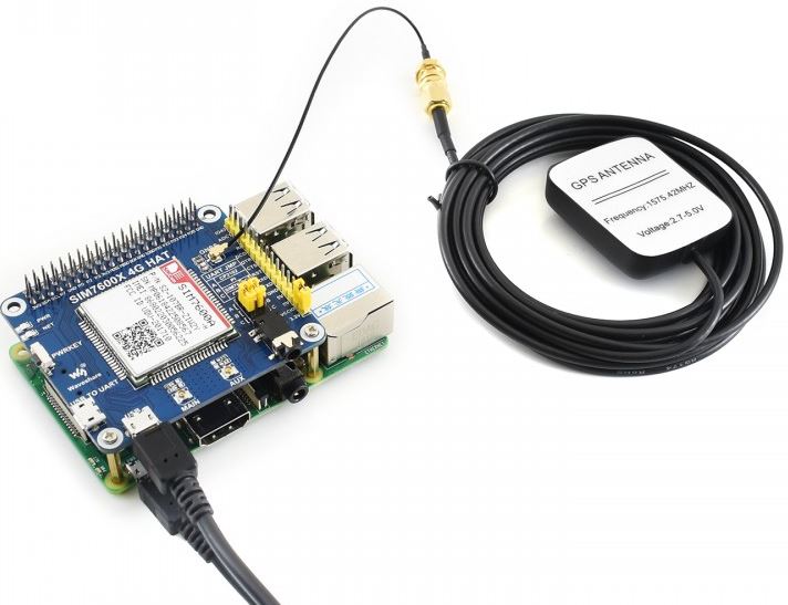 Waveshare 14952 - 4G / 3G / 2G / GSM / GPRS / GNSS HAT für Raspberry Pi, LTE CAT4