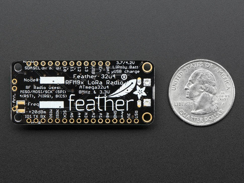 Adafruit Feather 32u4 RFM95 LoRa Radio- 868 or 915 MHz - RadioFruit - compatible with Arduino