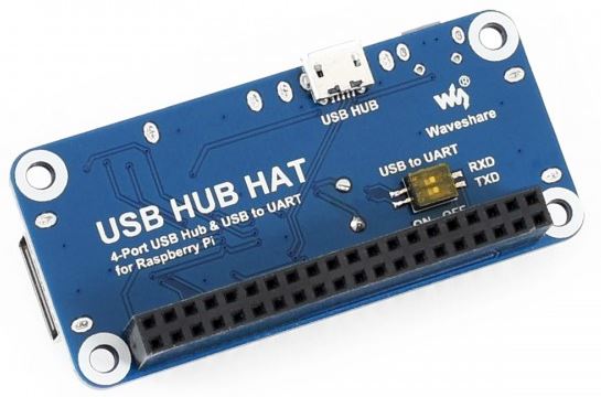 Waveshare 12694 - 4 Port USB HUB HAT für Raspberry Pi