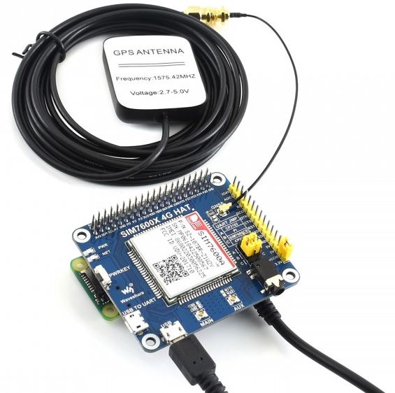 Waveshare 14952 - 4G / 3G / 2G / GSM / GPRS / GNSS HAT für Raspberry Pi, LTE CAT4