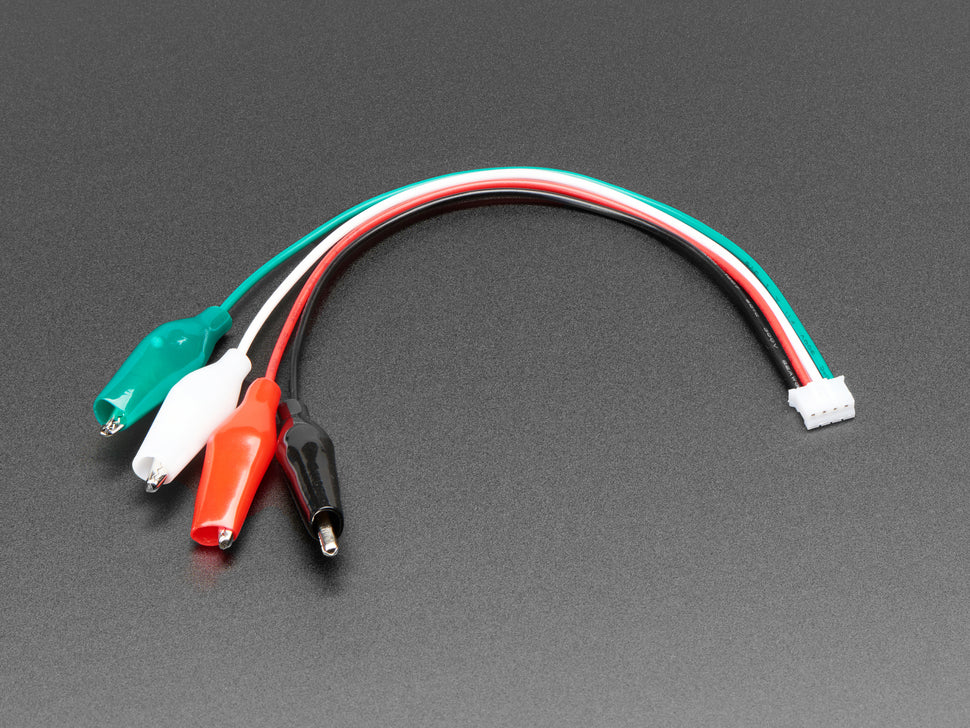 JST PH 4-pin Plug to Color Coded Alligator Clips Cable