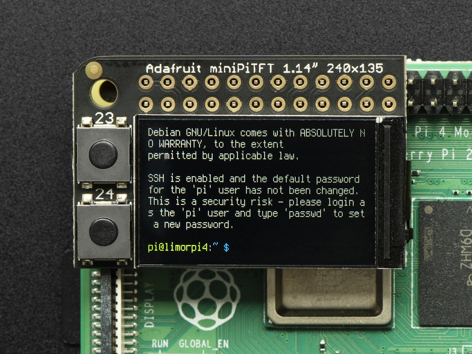 Adafruit Mini PiTFT - 135x240 Color TFT Add-on for Raspberry Pi