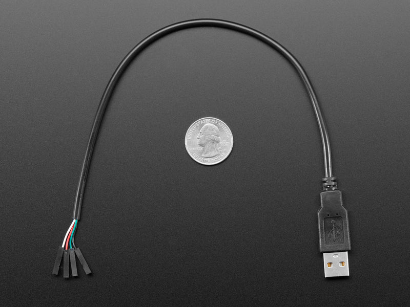 USB Type A Plug Breakout Cable with Premium Female Jumpers - 30cm long