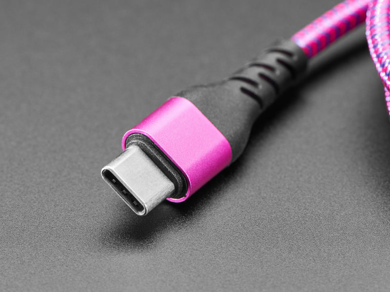 Pink and Purple Woven USB A to USB C Cable - 2 meters long