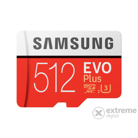 Samsung EVO Plus R100/W90 microSDXC 512GB Kit, UHS-I U3, Class 10 (MB-MC512GA/EU)