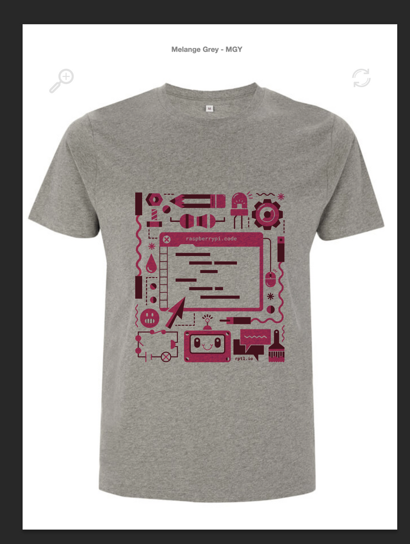 Neues Raspberry T-Shirt Grau - verschiedene Größen