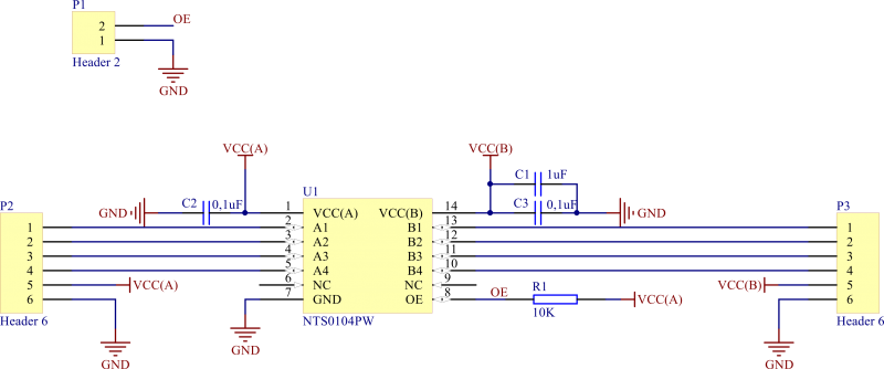 4-bit bi-directional logic state converter