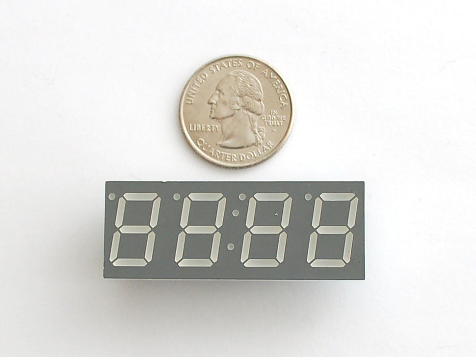 Yellow 7-segment clock display - 0.56" digit height