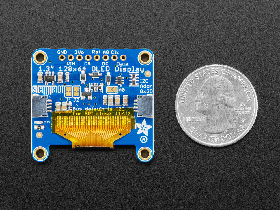 Monochrome 1.3" 128x64 OLED graphic display - STEMMA QT / Qwiic